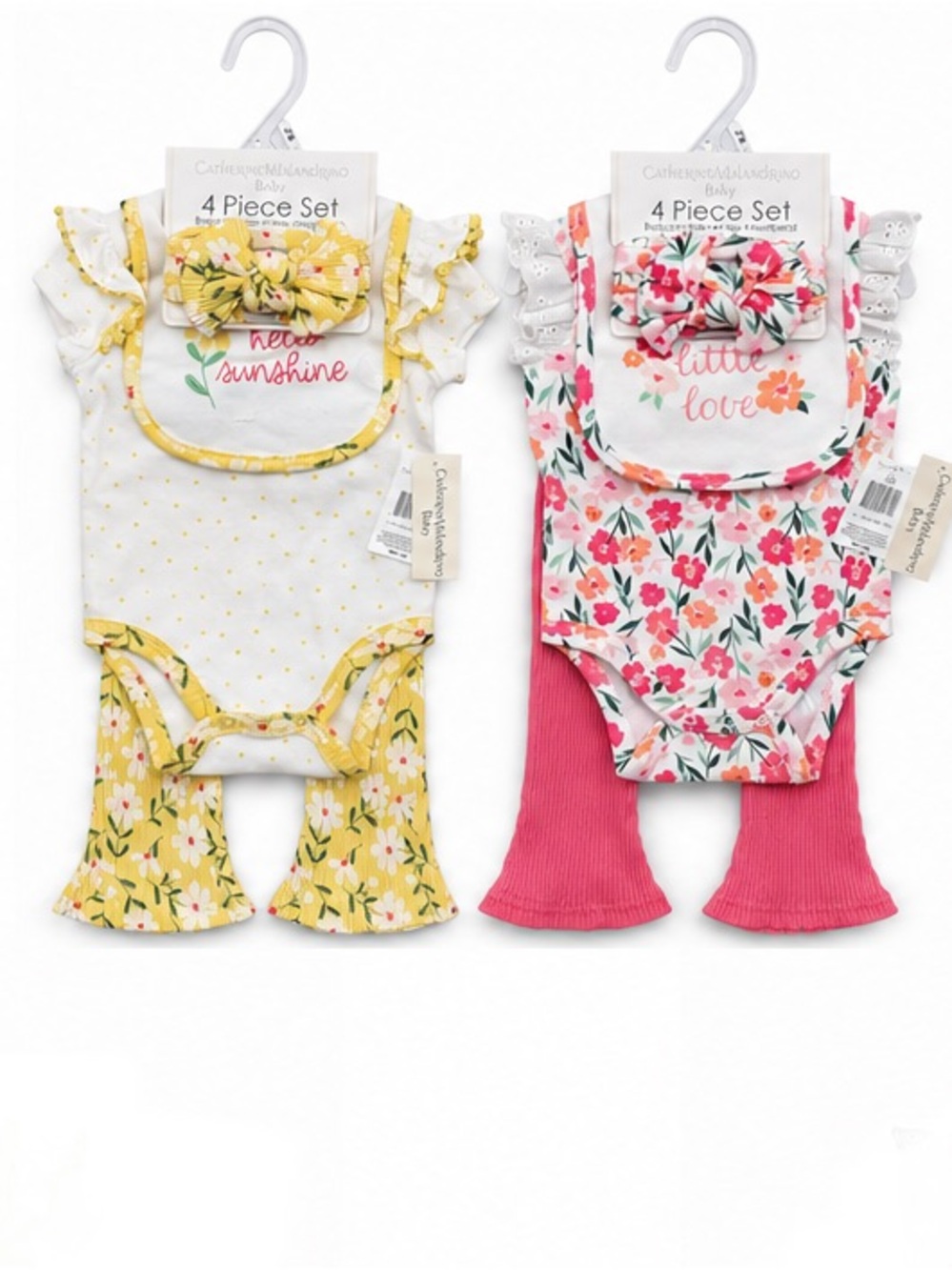 NEW - 2 Set Bundle Catherine Malandrino Baby Girl 4-Piece Set Bundle 3-6 Months